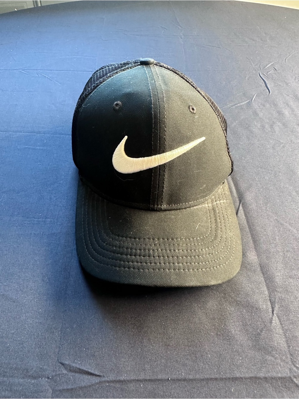 Nike Black Cap with White Swoosh Logo